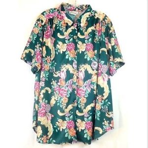 Joanna Women's Plus Top Multi-Color Floral S/S